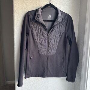 The North Face‎ Womens Black Flash Dry Jacket Quilted Panel Full Zip M